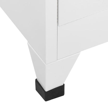 Locker Cabinet With 6 Compartments Steel 90X45X180 Cm Grey