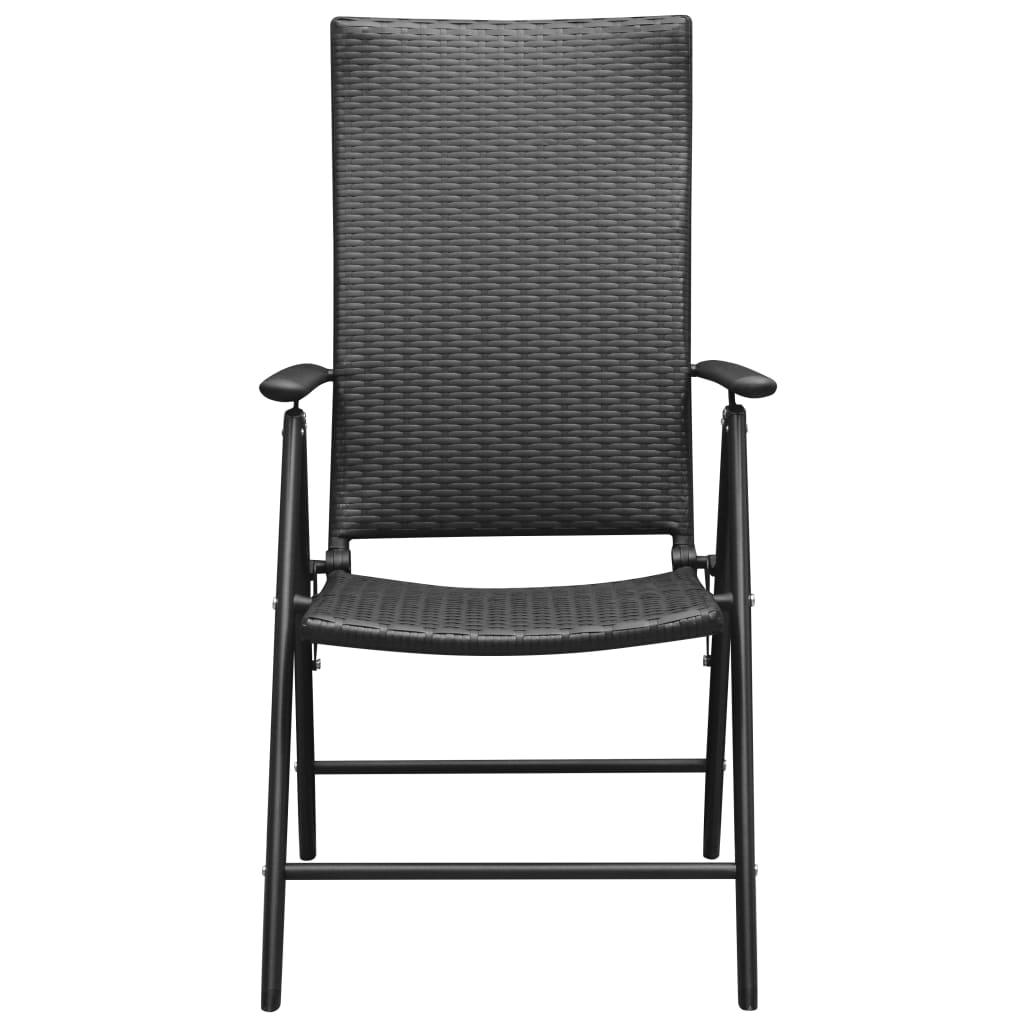 Stackable Garden Chairs 2 Pcs Poly Rattan Black