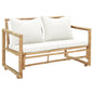 2 Seater Garden Sofa With Cushions Bamboo