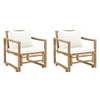 Garden Chairs 2 Pcs With Cushions And Pillows Bamboo