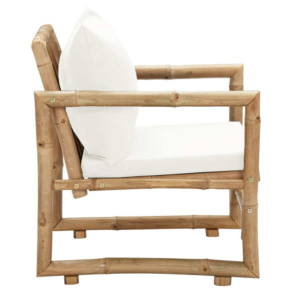 Garden Chairs 2 Pcs With Cushions And Pillows Bamboo