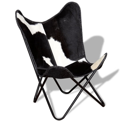 Butterfly Chair Black And White Real Cowhide Leather