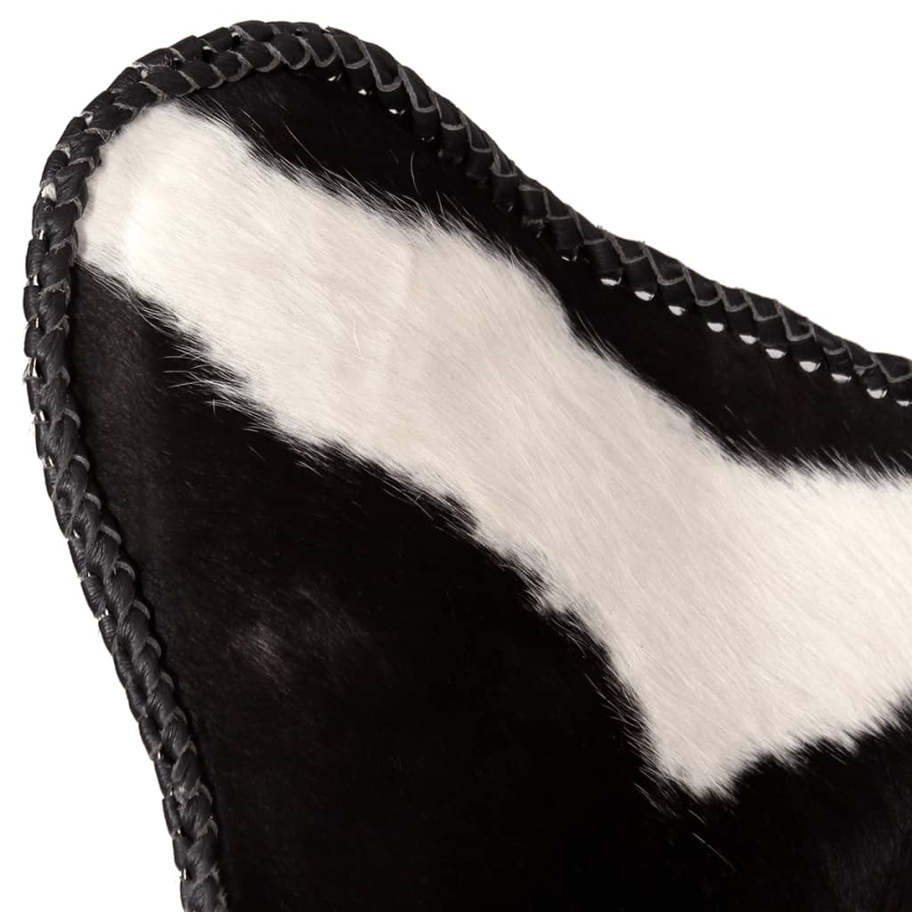 Butterfly Chair Black And White Real Cowhide Leather