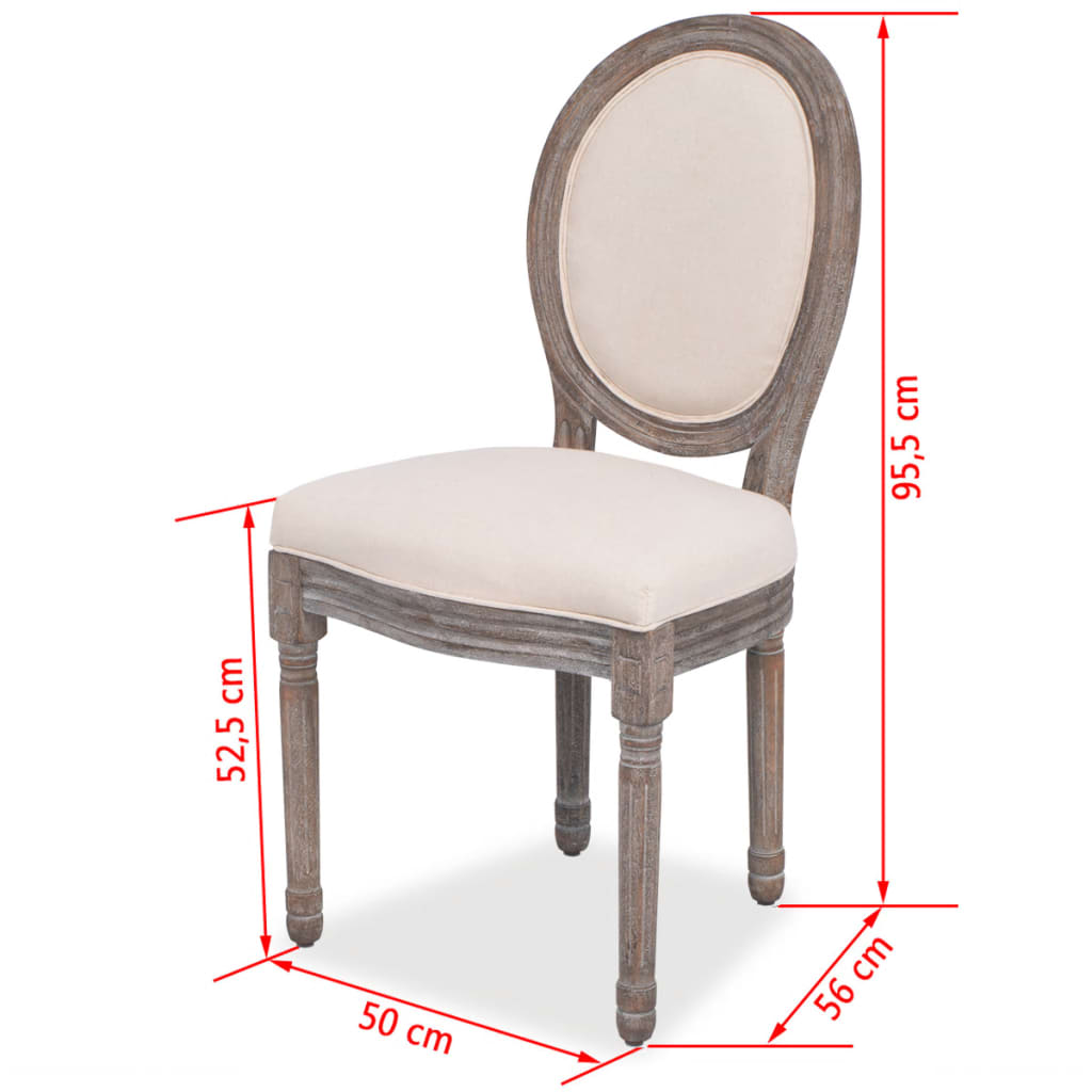 Dining Chairs 2 Pcs Linen