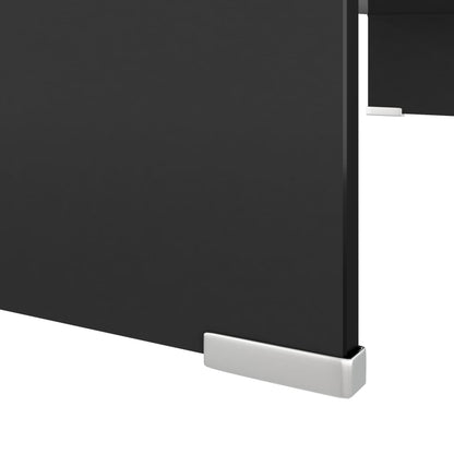 Tv Stand/Monitor Riser Glass Black 80X30X13 Cm