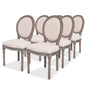 Dining Chairs 6 Pcs Cream Fabric