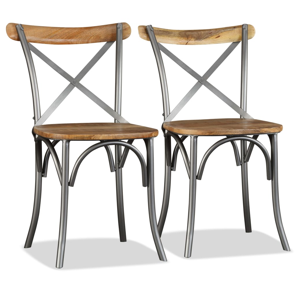 Dining Chairs 2 Pcs Solid Mango Wood