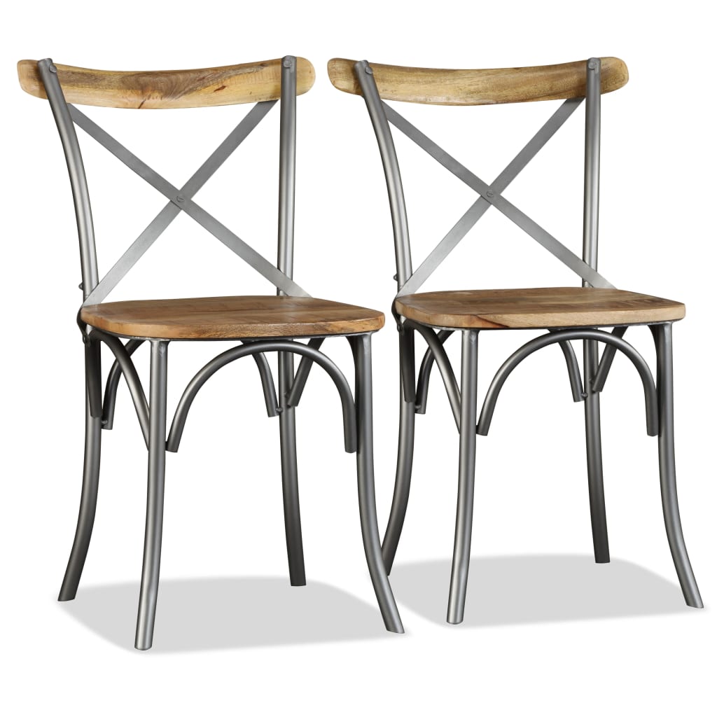 Dining Chairs 2 Pcs Solid Mango Wood