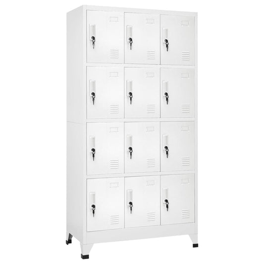 Locker Cabinet With 12 Compartments 90X45X180 Cm