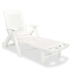 Sun Lounger With Footrest Plastic White