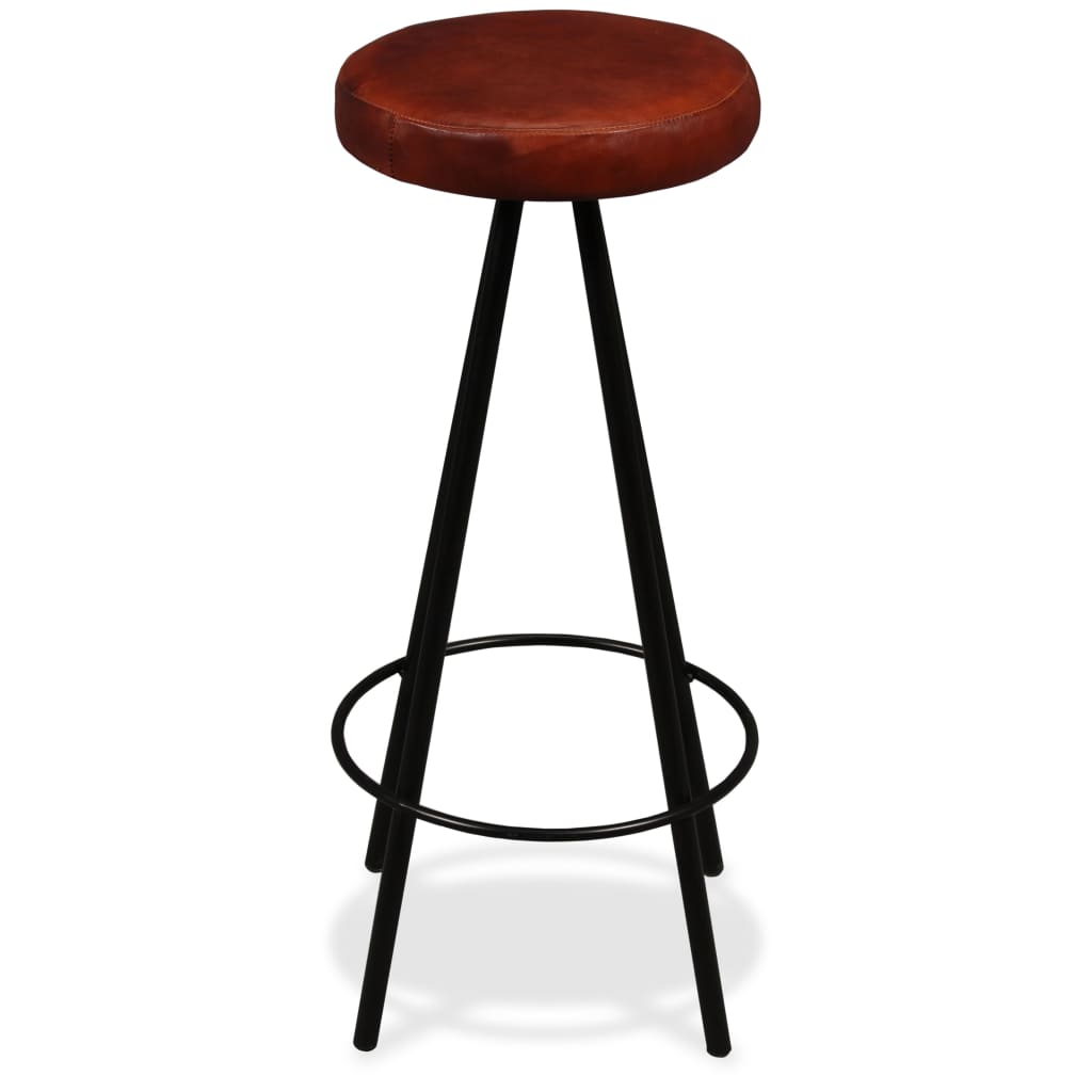 Bar Stools 2 Pcs Real Leather