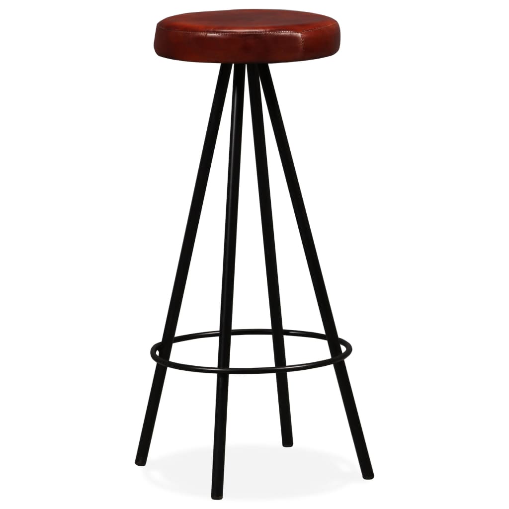 Bar Stools 2 Pcs Real Leather