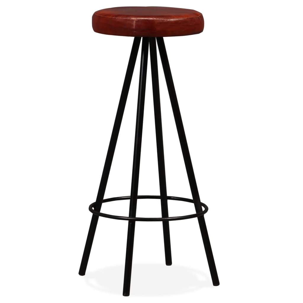 Bar Stools 2 Pcs Real Leather