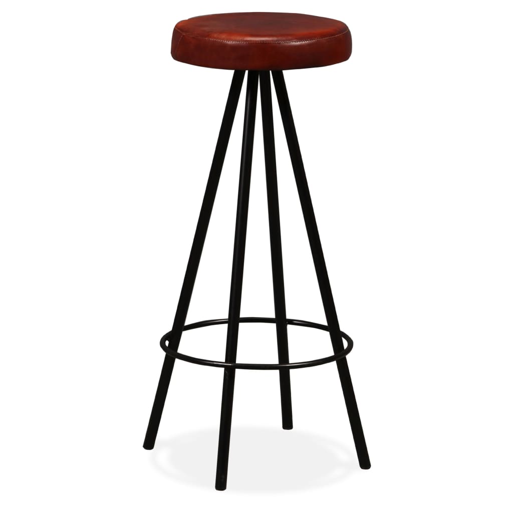 Bar Stools 4 Pcs Real Leather