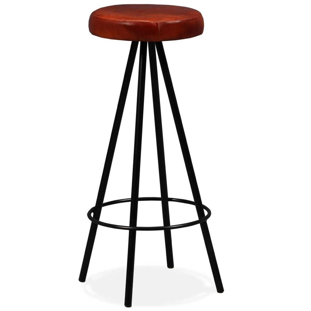 Bar Stools 4 Pcs Real Leather