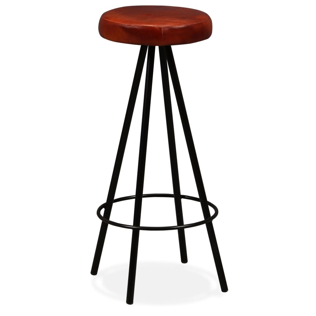 Bar Stools 4 Pcs Real Leather