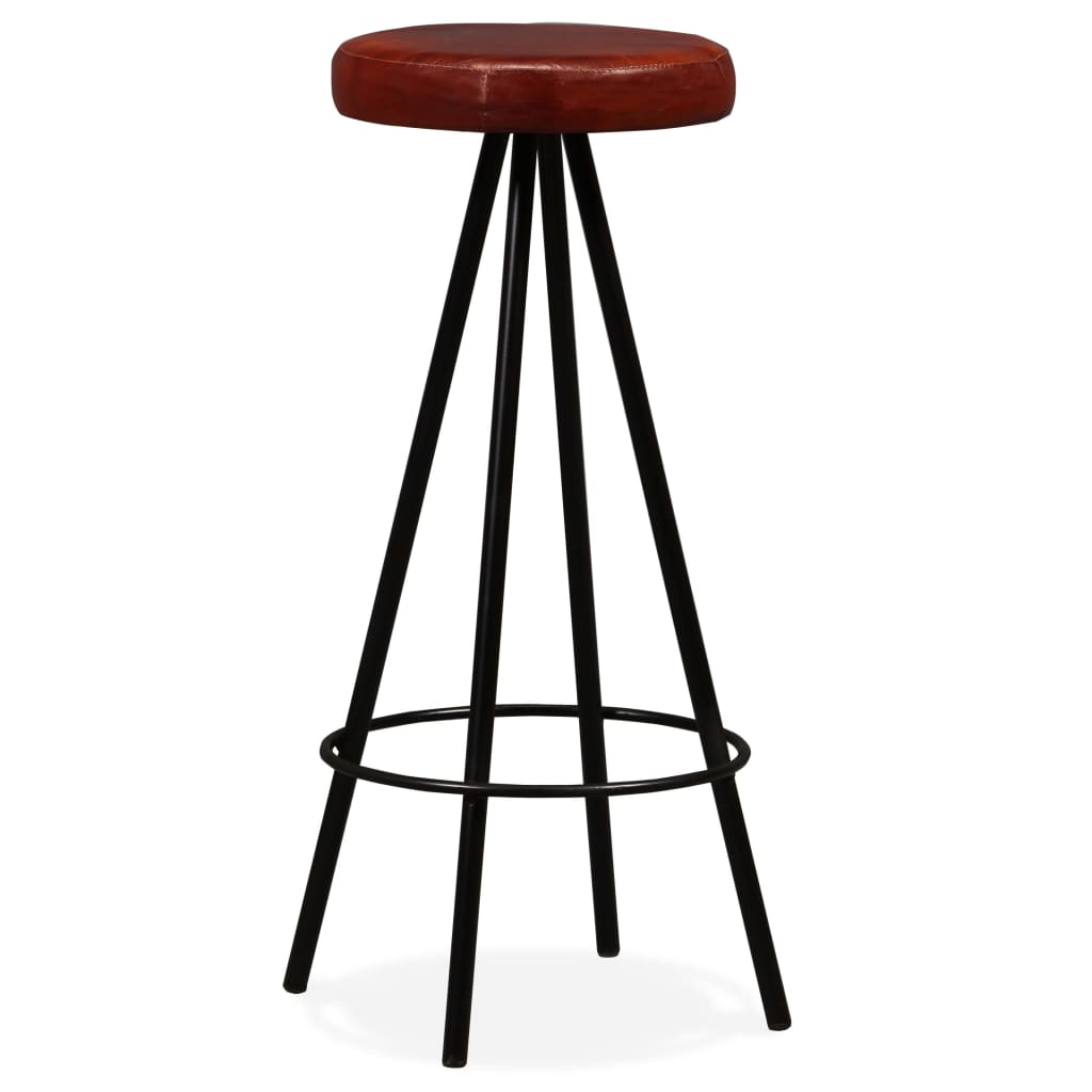 Bar Stools 4 Pcs Real Leather