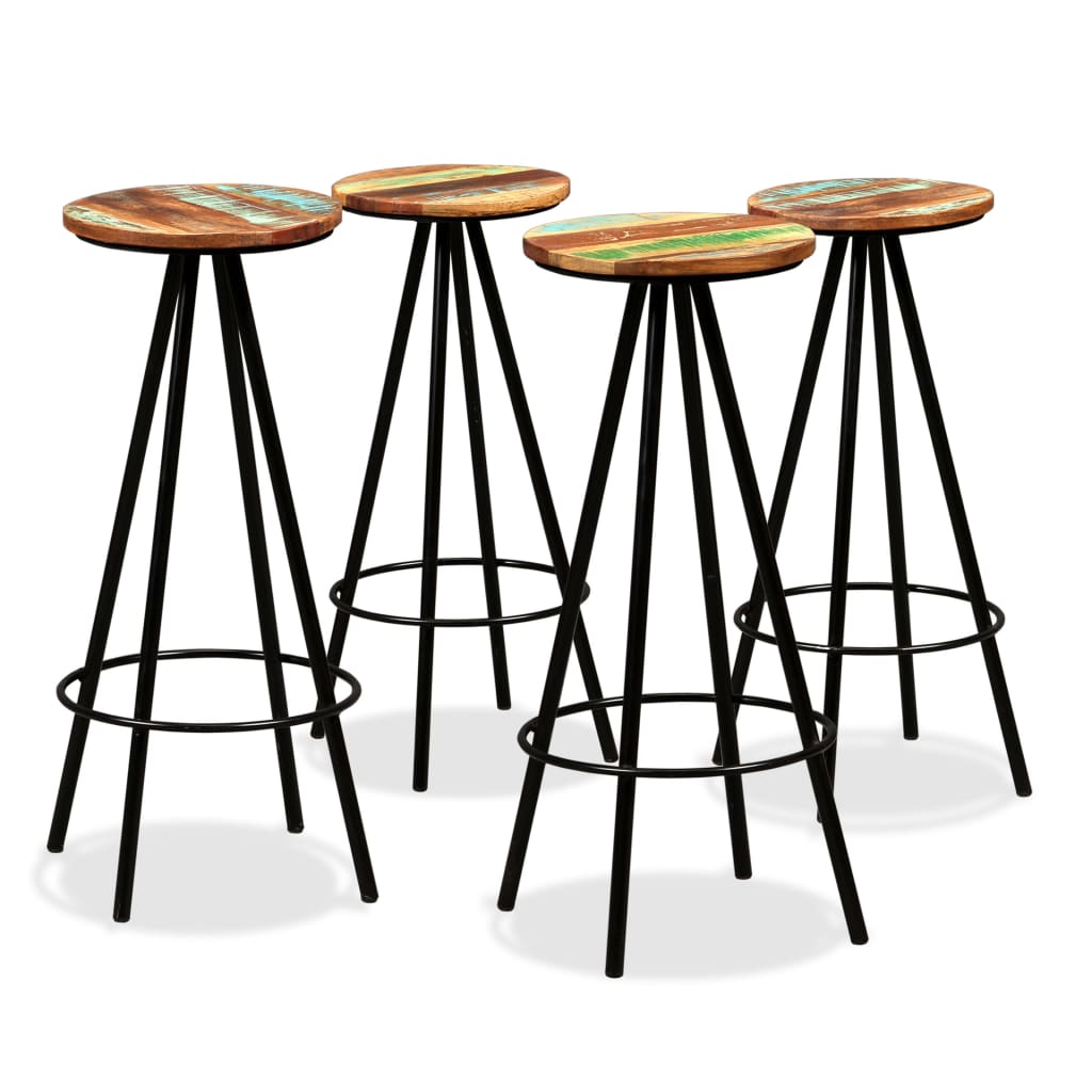 Bar Stools 4 Pcs Solid Reclaimed Wood