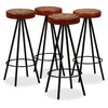 Bar Stools 4 Pcs Real Leather