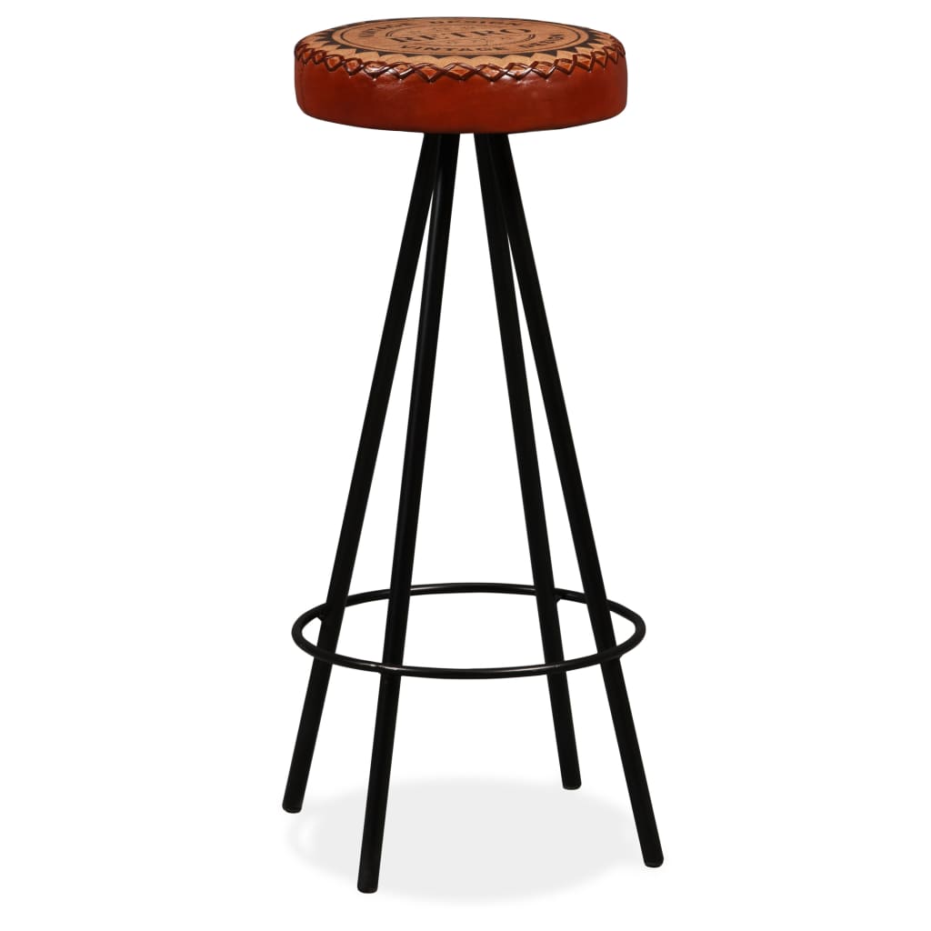 Bar Stools 4 Pcs Real Leather