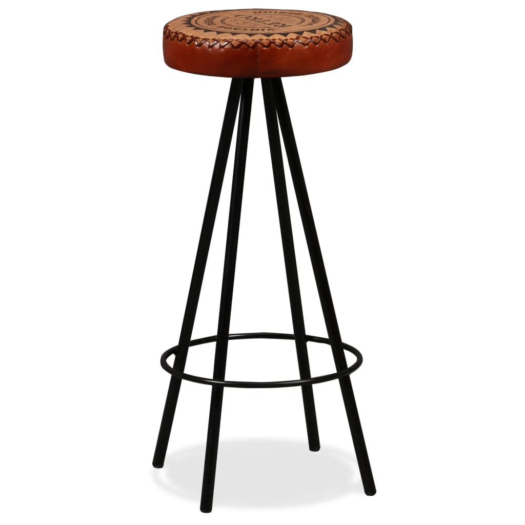 Bar Stools 4 Pcs Real Leather