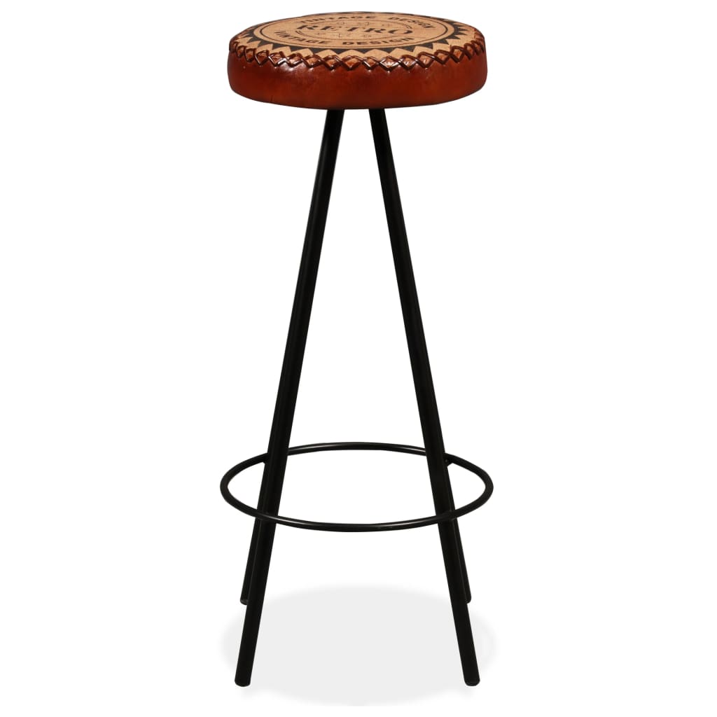 Bar Stools 4 Pcs Real Leather