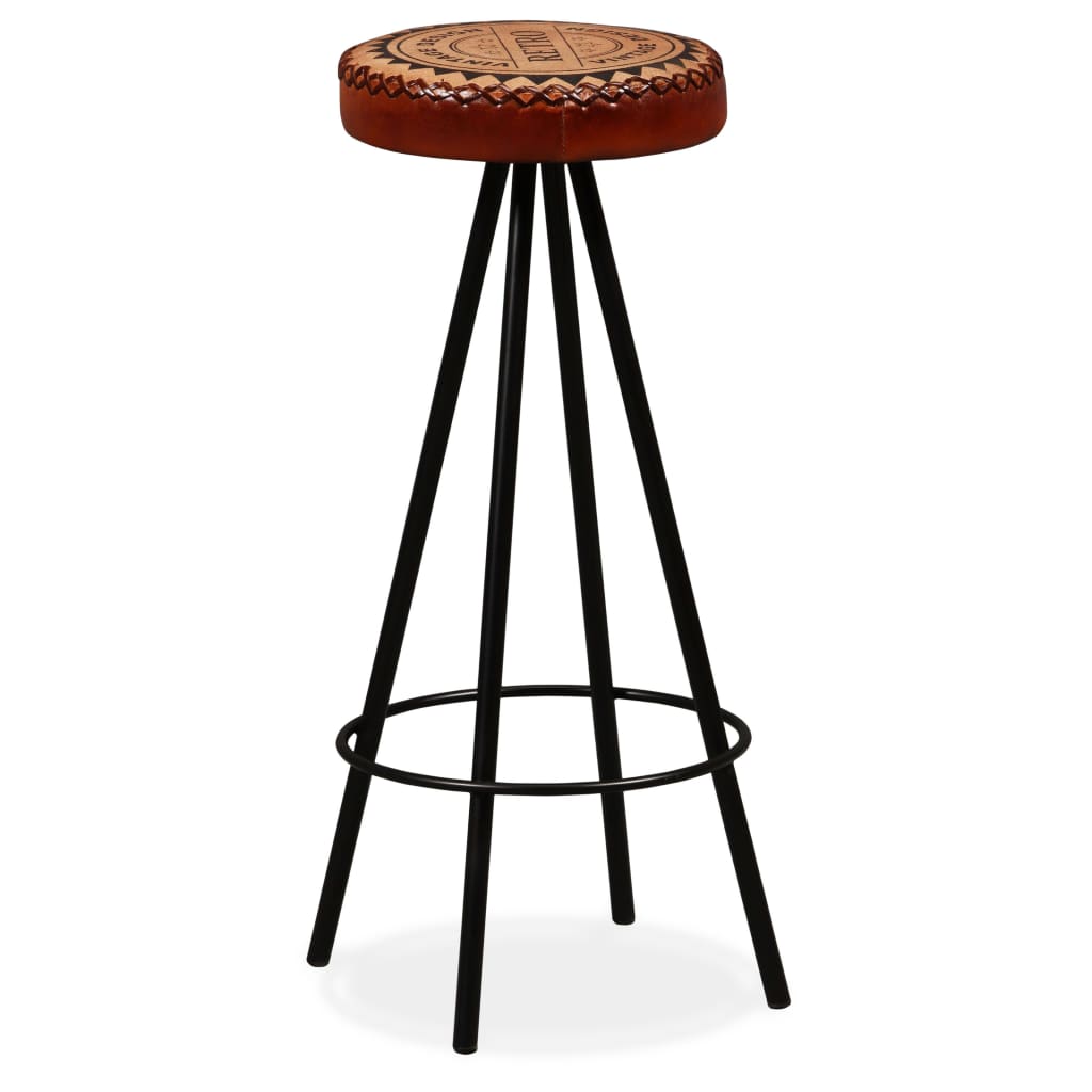 Bar Stools 4 Pcs Real Leather