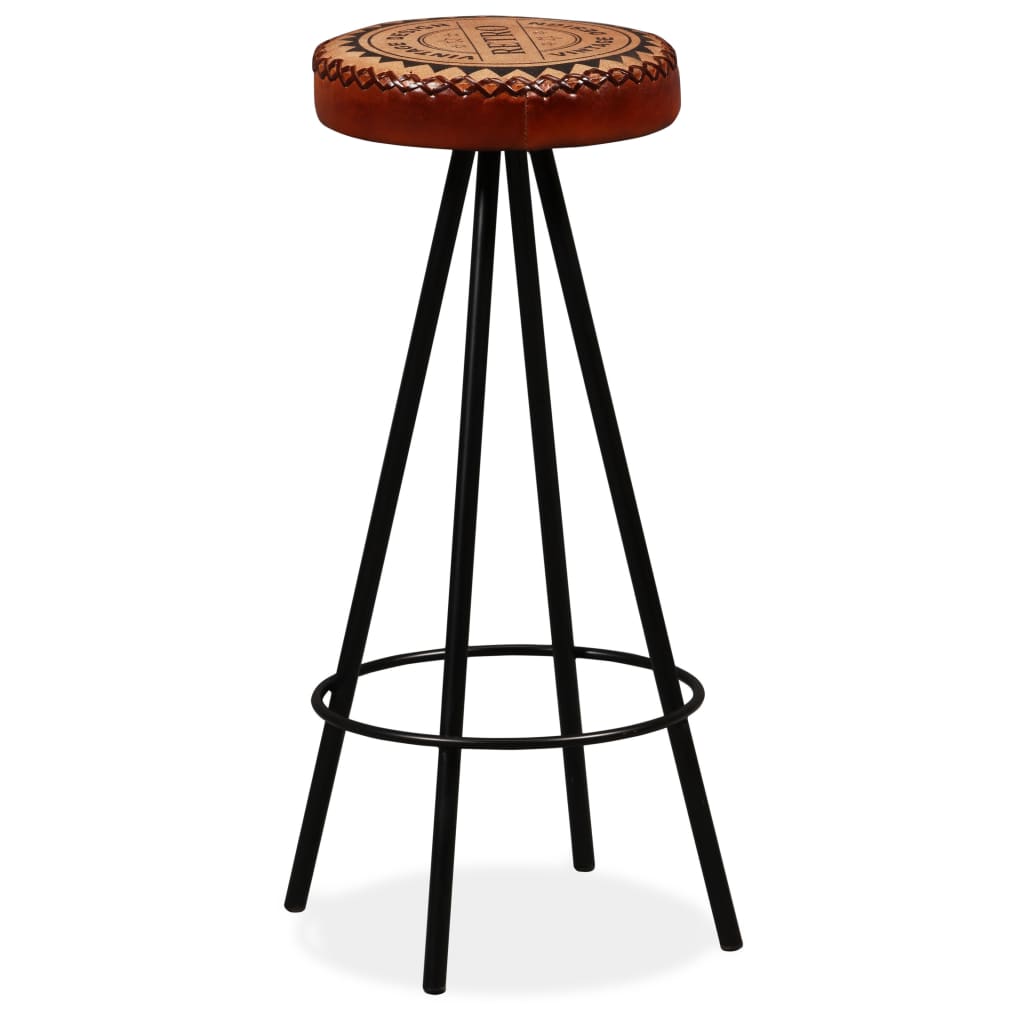 Bar Stools 4 Pcs Real Leather