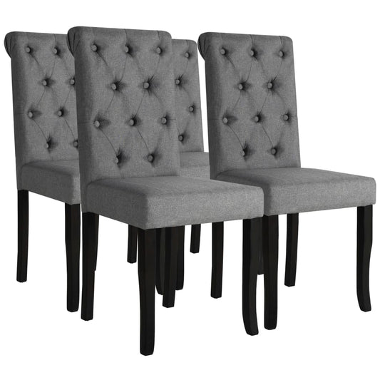 Dining Chairs 4 Pcs Solid Wood Dark Grey