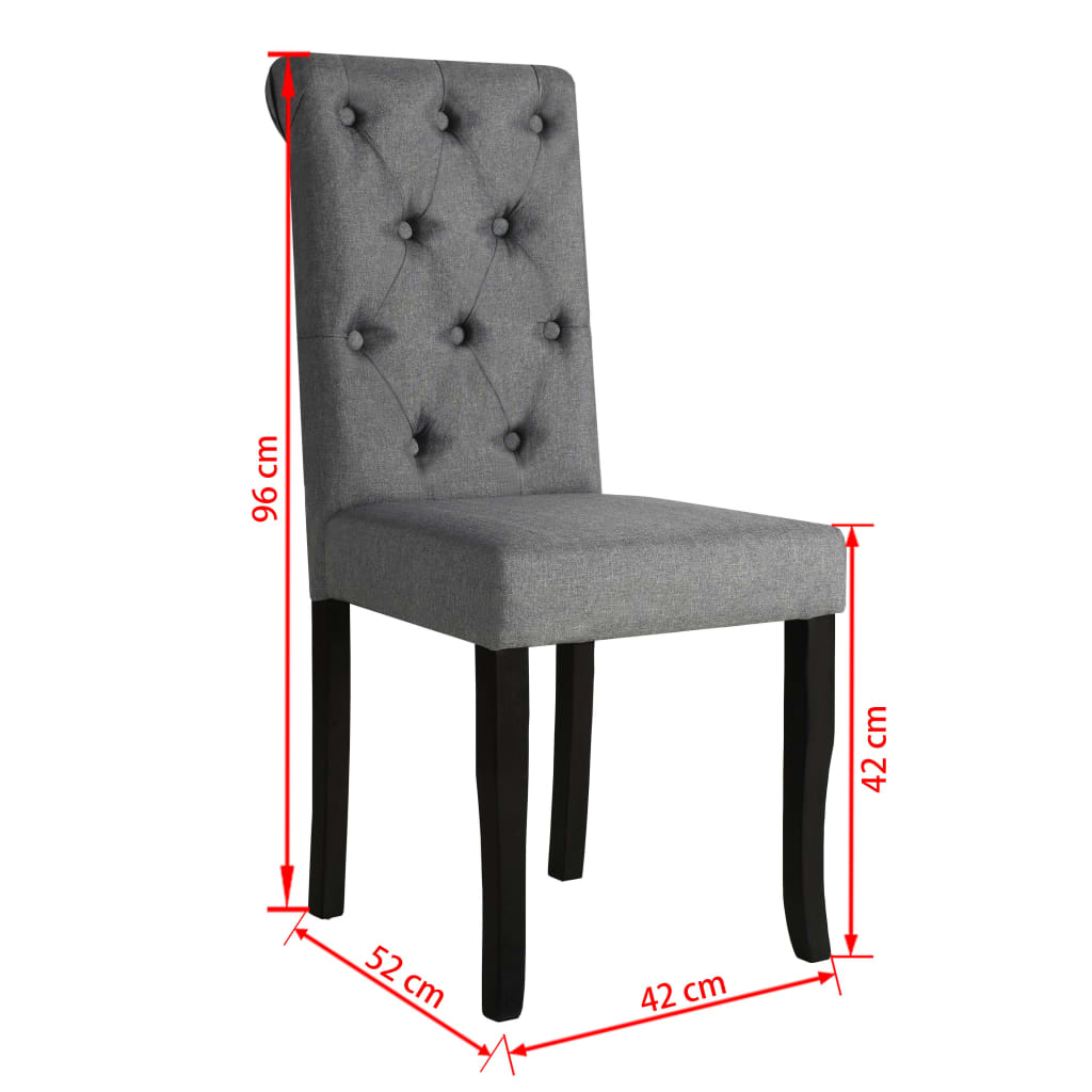 Dining Chairs 4 Pcs Solid Wood Dark Grey