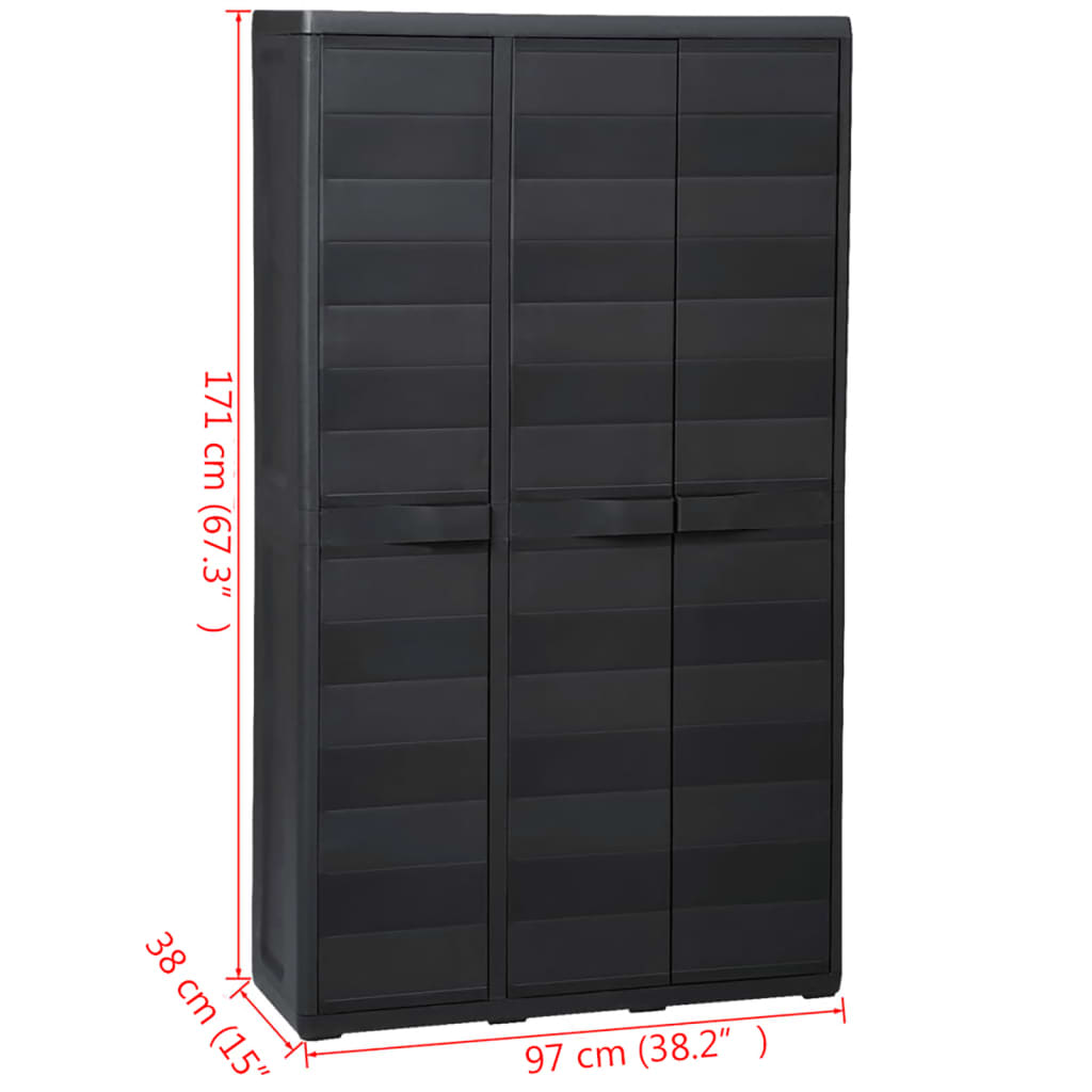 Garden Storage Cabinet With 4 Shelves Black