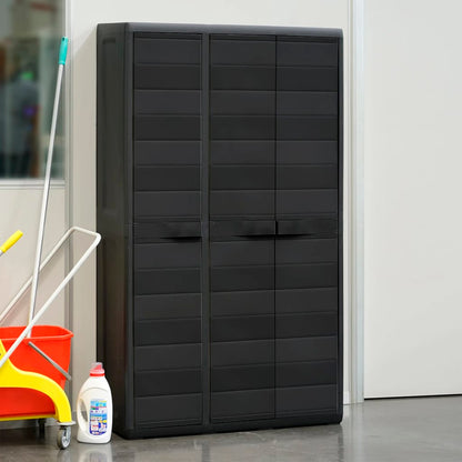 Garden Storage Cabinet With 4 Shelves Black