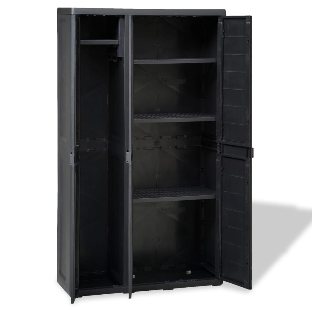 Garden Storage Cabinet With 4 Shelves Black