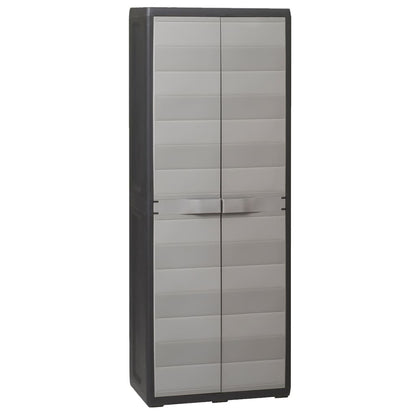 Garden Storage Cabinet With 3 Shelves Black And Grey