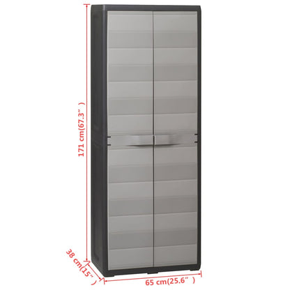 Garden Storage Cabinet With 3 Shelves Black And Grey