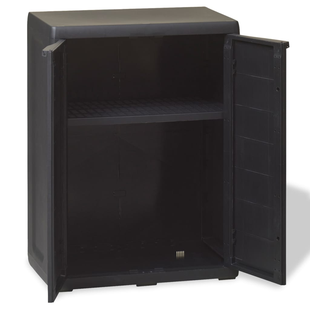 Garden Storage Cabinet With 1 Shelf Black