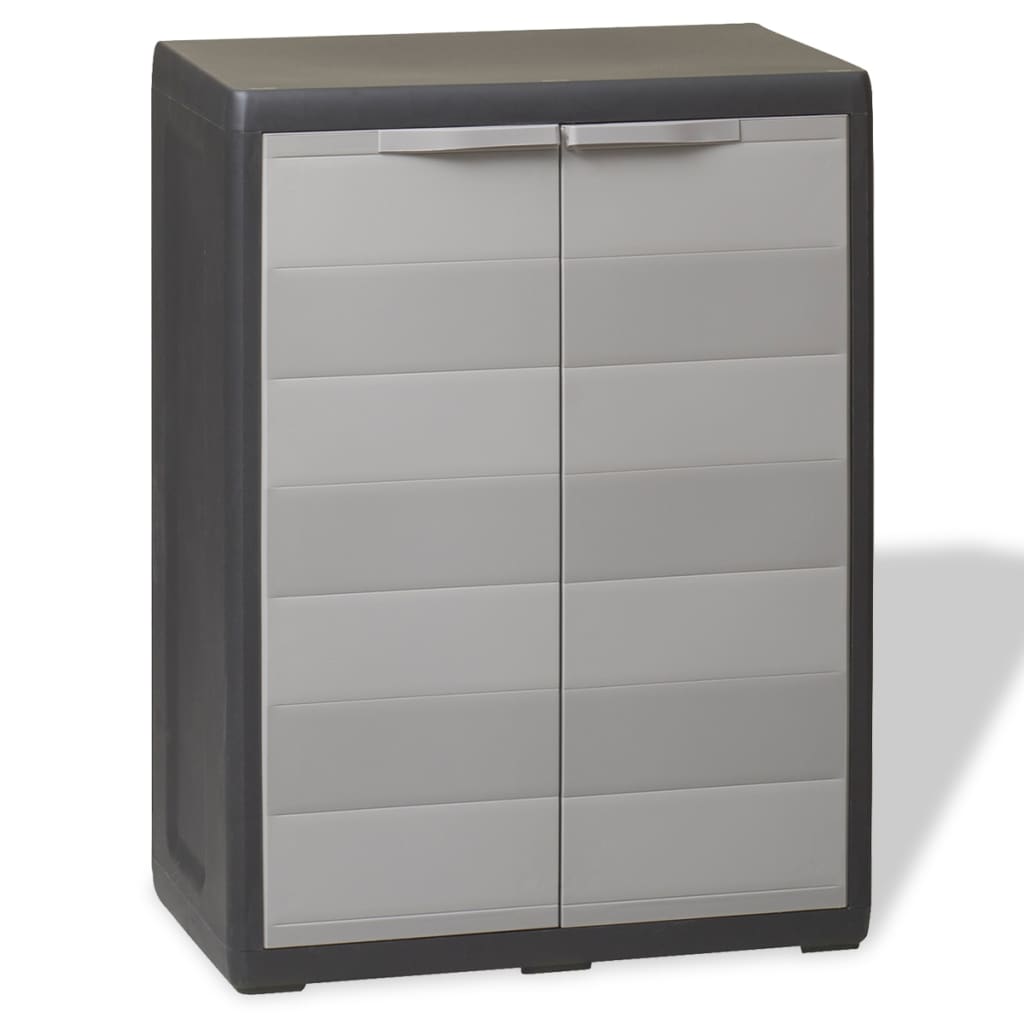 Garden Storage Cabinet With 1 Shelf Black And Grey