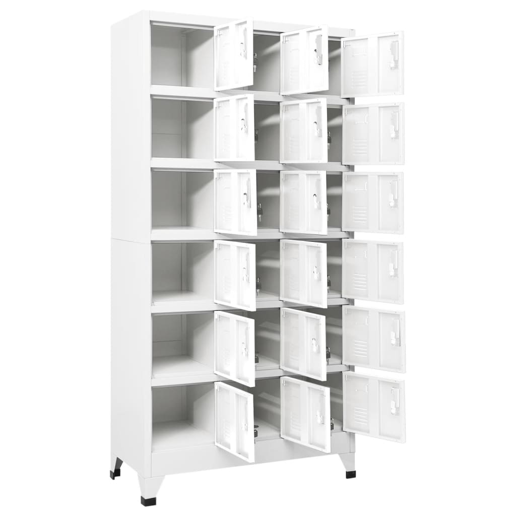 Locker Cabinet With 18 Compartments Metal 90X40X180 Cm