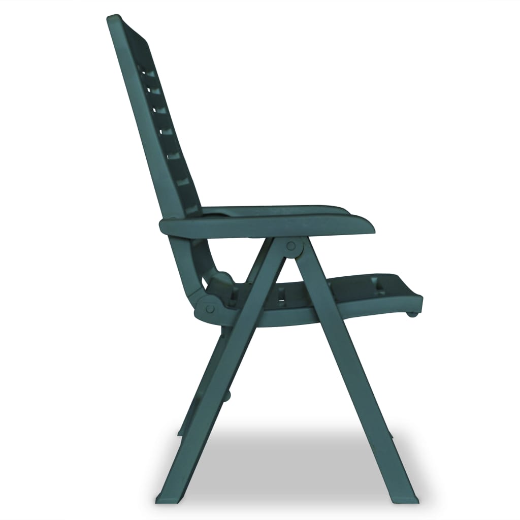 Reclining Garden Chairs 2 Pcs Plastic Green