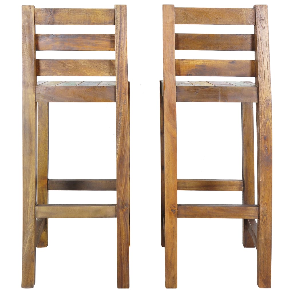 Bar Stools 2 Pcs Solid Reclaimed Wood