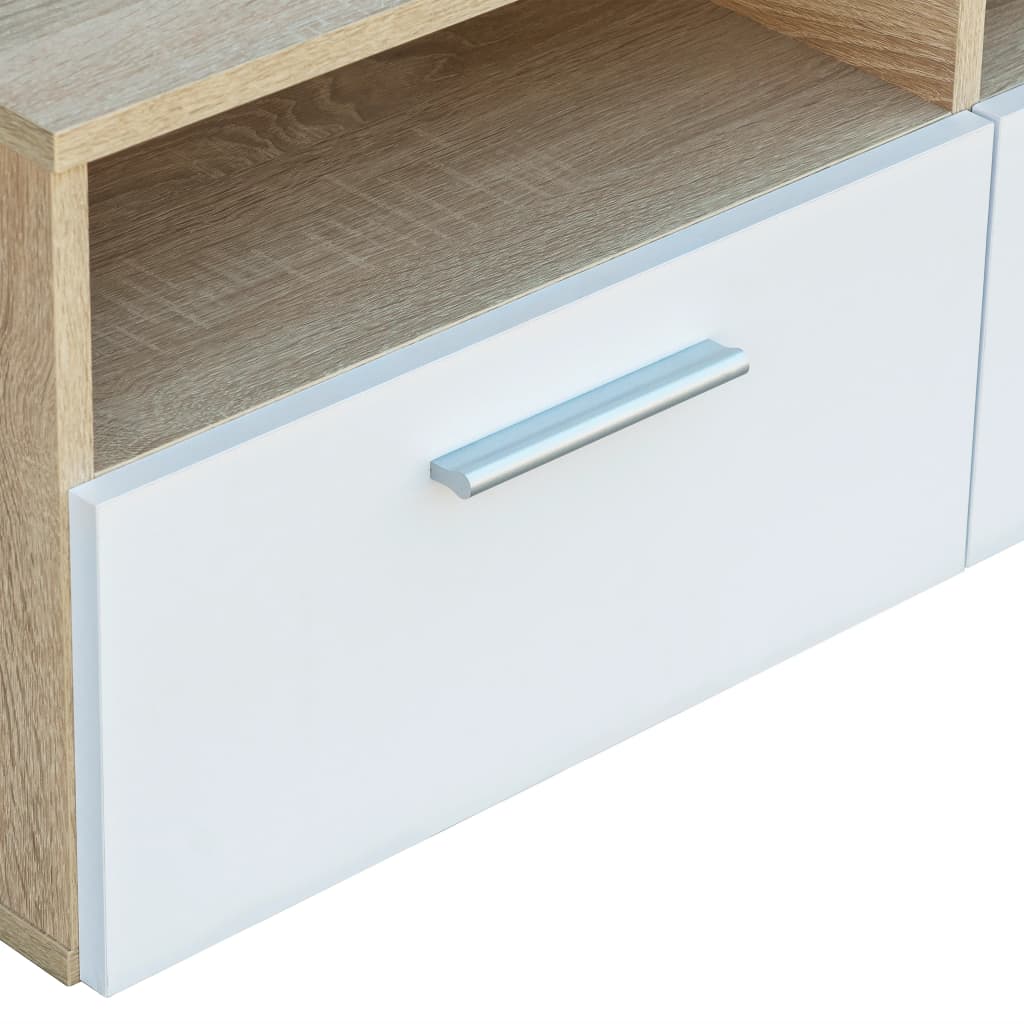 Tv Cabinets 2 Pcs Engineered Wood 95X35X36 Cm Oak And White