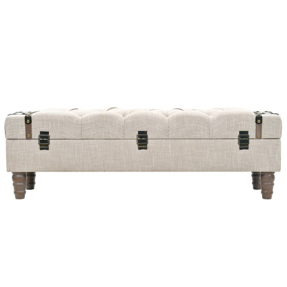 Storage Bench Solid Wood And Steel 111X34X37 Cm
