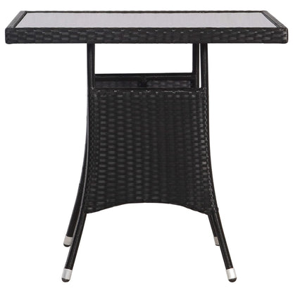 Garden Table Black 80X80X74 Cm Poly Rattan