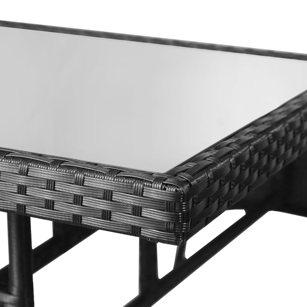 Garden Table Black 80X80X74 Cm Poly Rattan