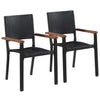 Outdoor Chairs 2 Pcs Poly Rattan Black