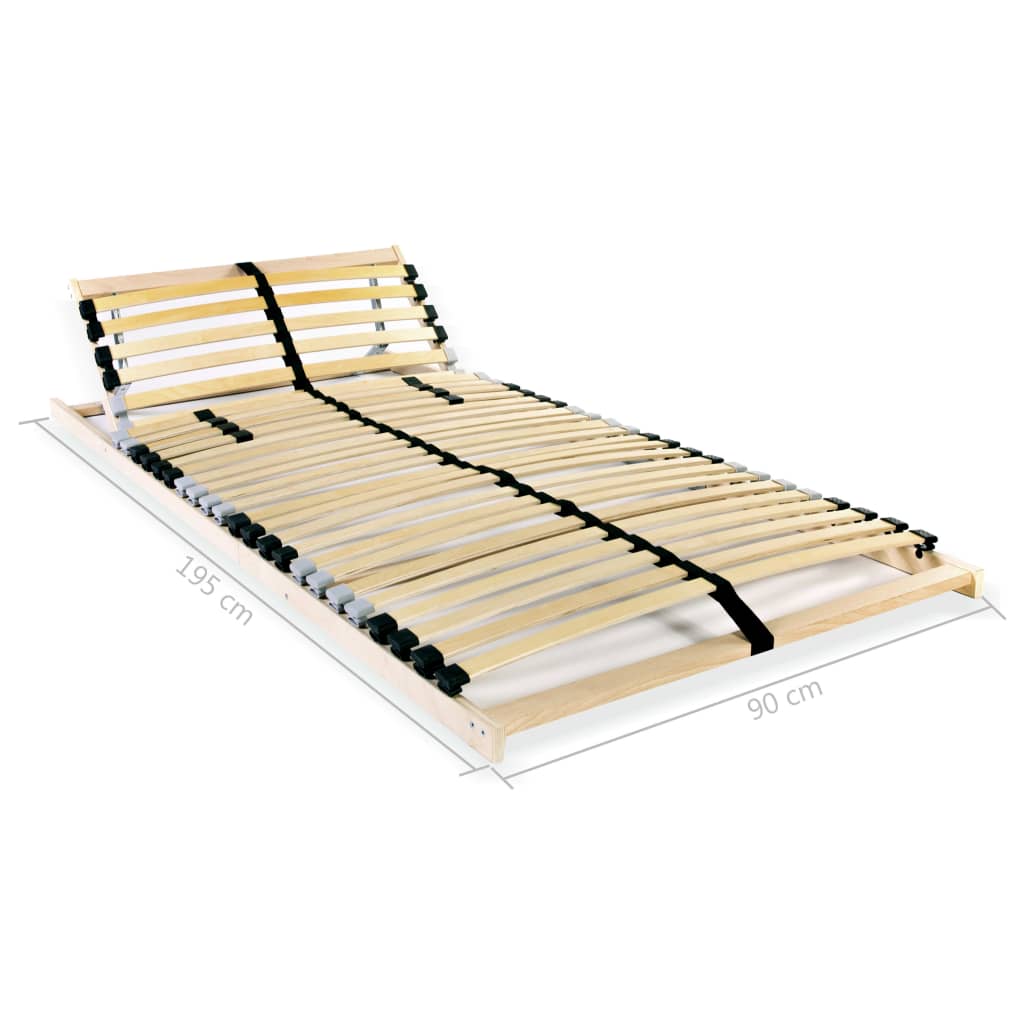 Slatted Bed Base With 28 Slats 7 Zones 90X200 Cm