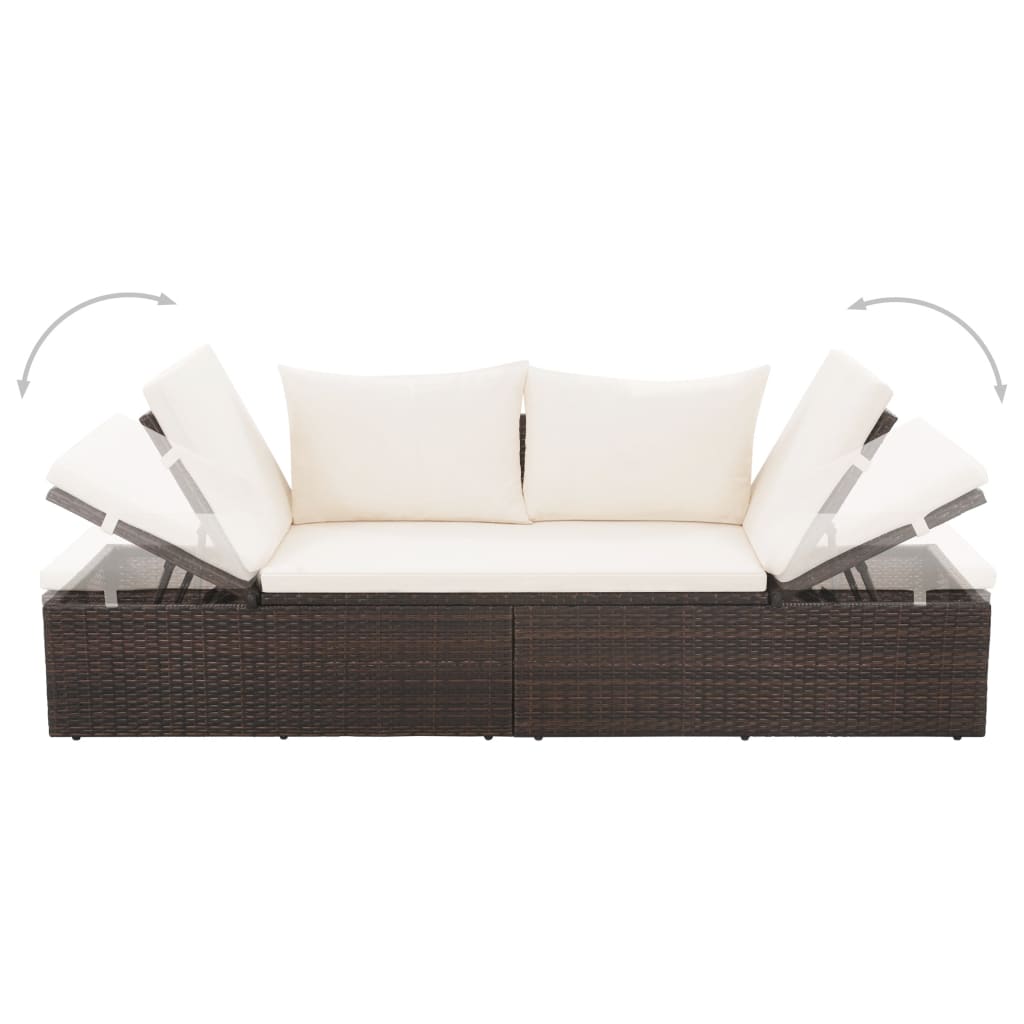 Garden Bed Brown 195X60 Cm Poly Rattan