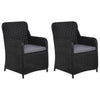 Outdoor Chairs With Cushions 2 Pcs Poly Rattan Black