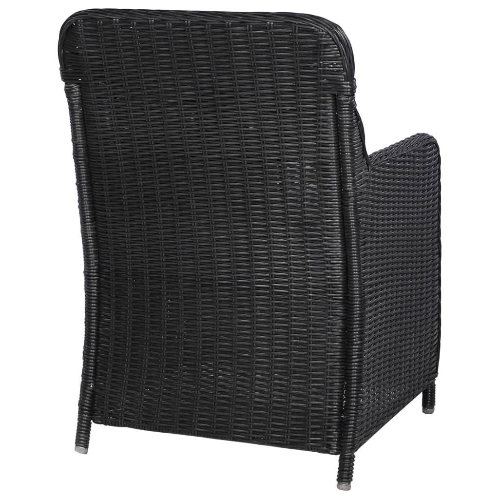 Outdoor Chairs With Cushions 2 Pcs Poly Rattan Black