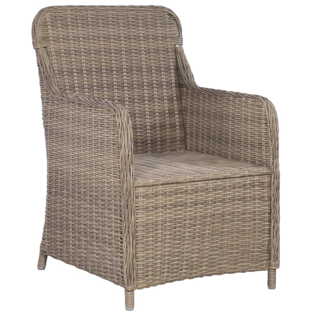 Outdoor Chairs With Cushions 2 Pcs Poly Rattan Brown